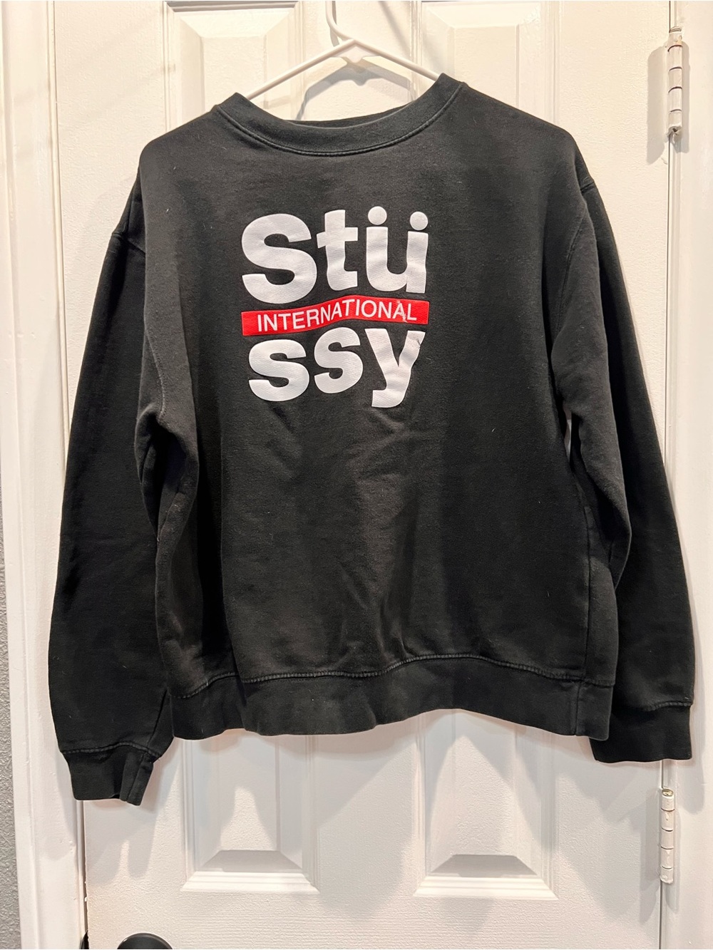 Stussy International Graphic Crewneck Sweatshirt Black Size M Mid 2010s - Picture 1 of 7